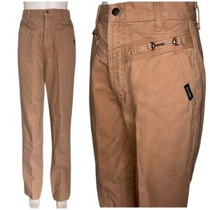 Vintage 80’s Rockies Western Horse Bit Jeans High Waist Tan Bareback 28 26 X 35